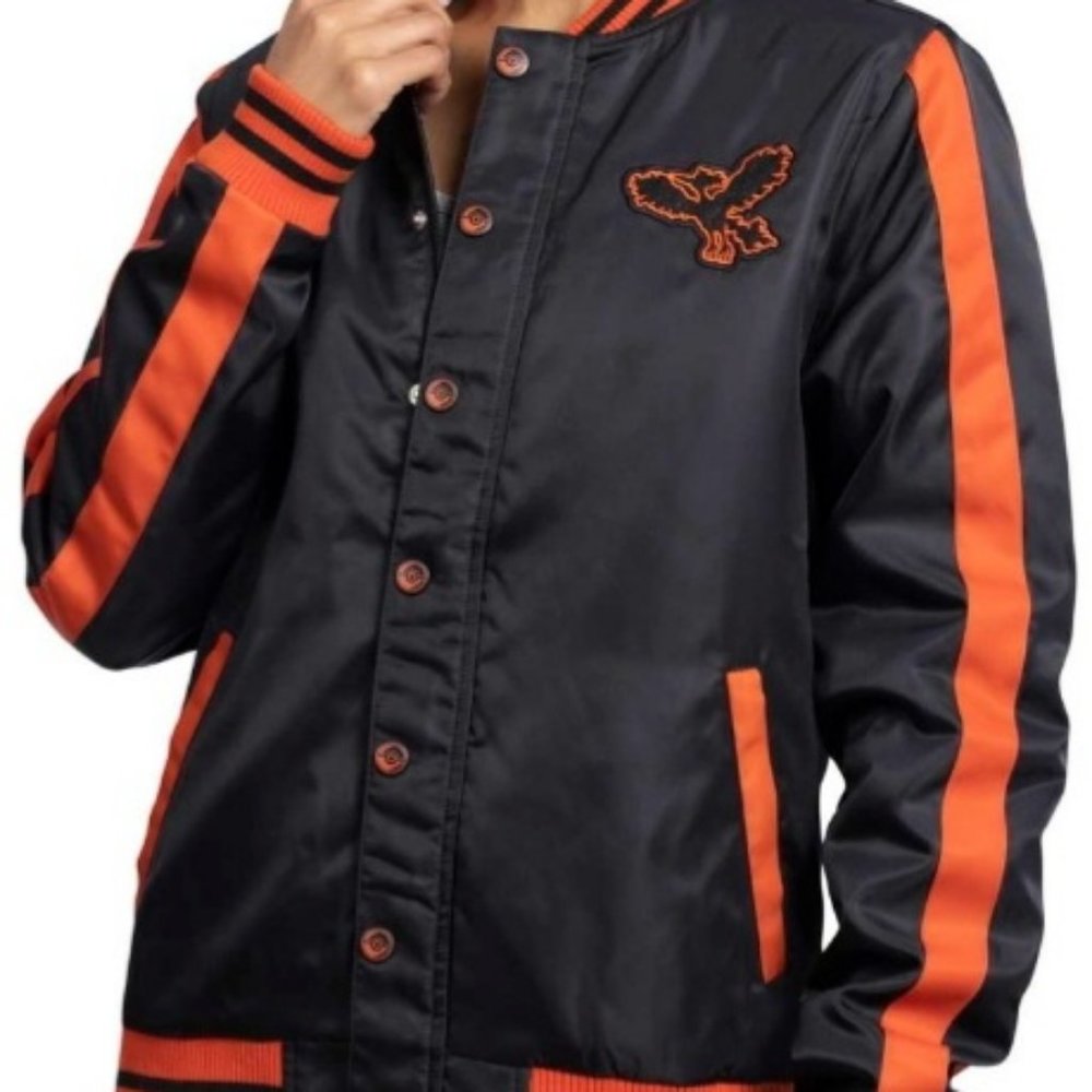 MOLTRES Pokémon Jackets Black Insulated Snap-Down Jacket - Adult Unisex